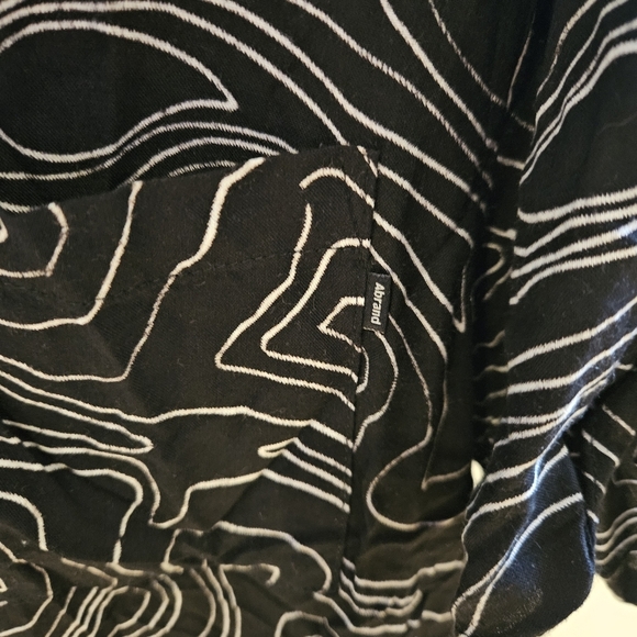 Abrand Jeans Mens Swirl Pattern Black & Cream Button-down Shirt size XL - Picture 3 of 5
